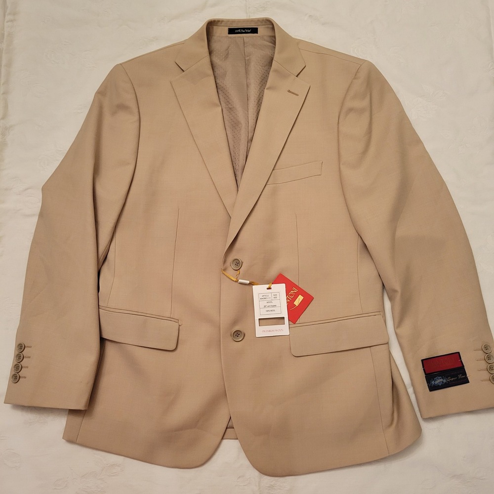 Mantoni 40S Blazer Tan Wool 2 Button Academia Preppy Unstructured Professional